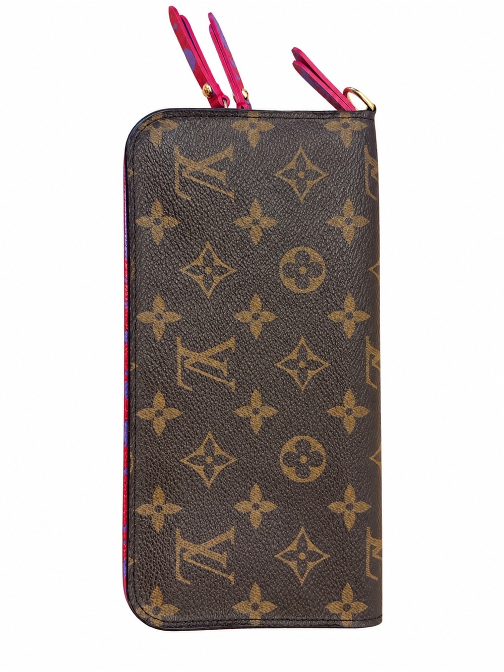Louis Vuitton Monogram Long Zip Card Holder with Pink Accents